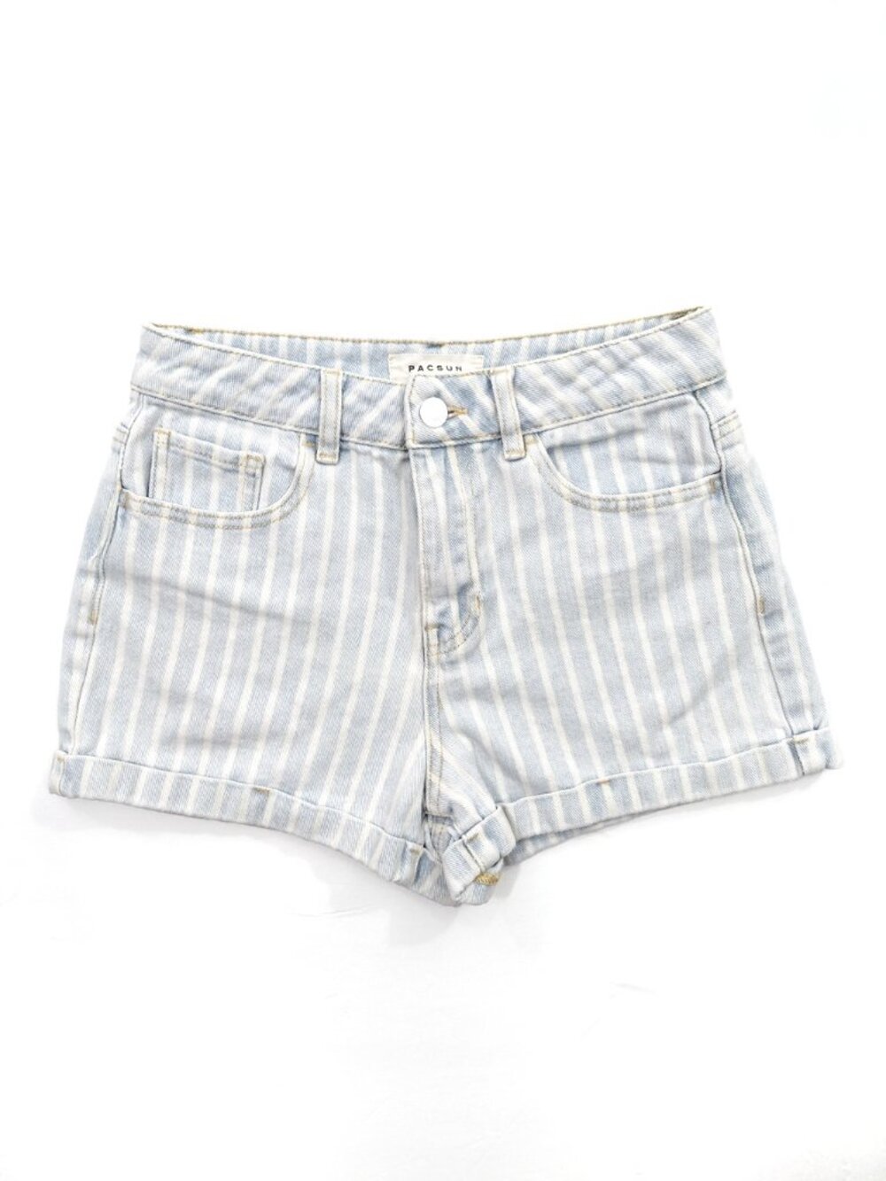 PACSUN Mom Shorts Jean Cuffed Stripe 25
